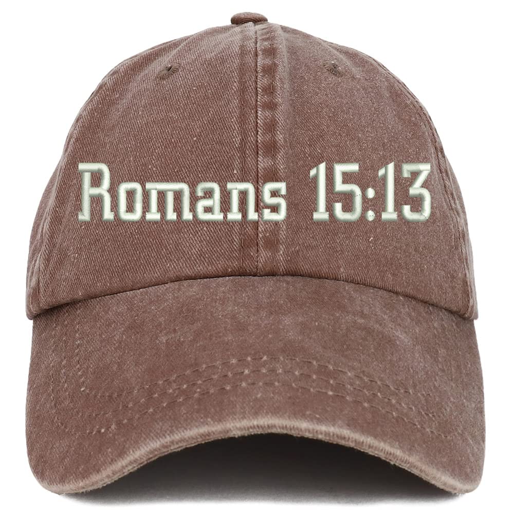 Trendy Apparel Shop Romans 15:13 Washed Pigment Dyed Baseball Cap