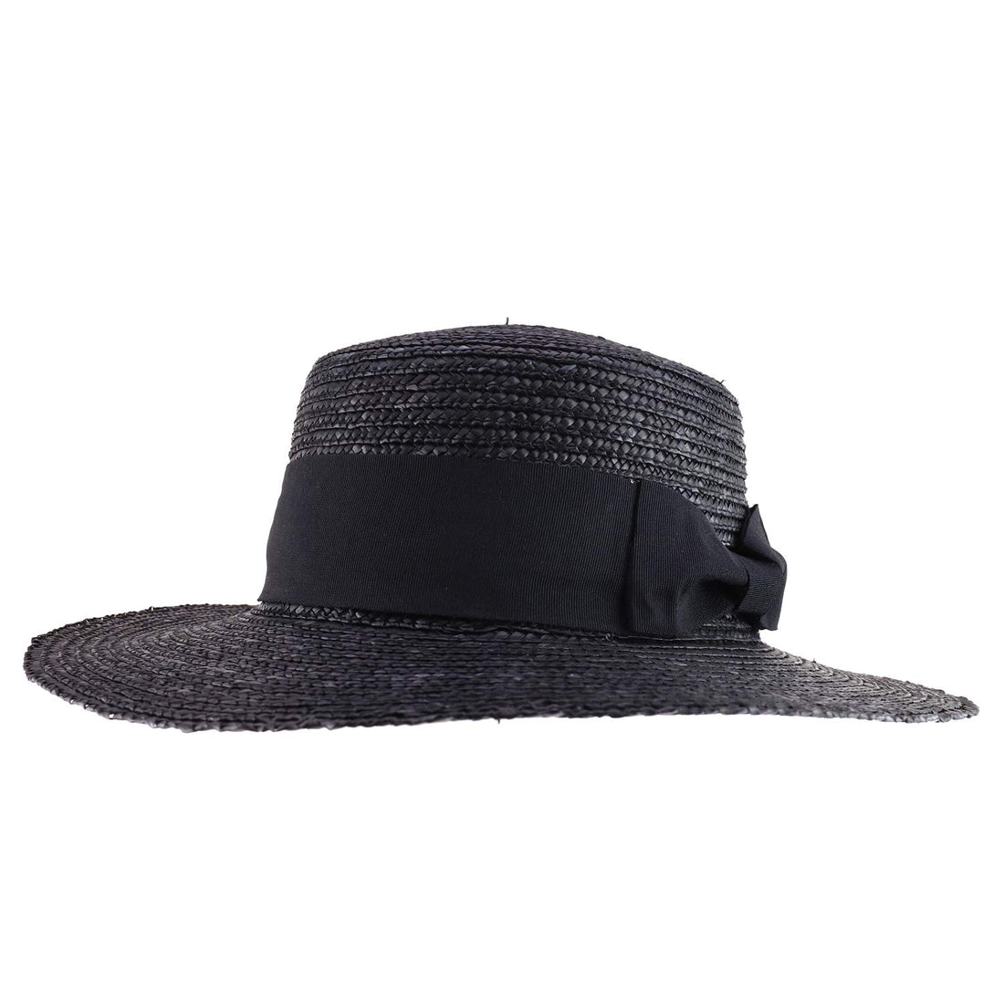 Trendy Apparel Shop Women's 3.25" Brim Wide Ribbon Band Straw Sun Hat