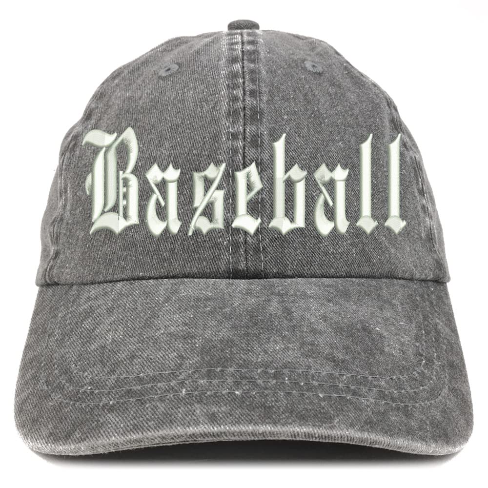 Trendy Apparel Shop Old English Baseball Washed Pigment Dyed Baseball Cap