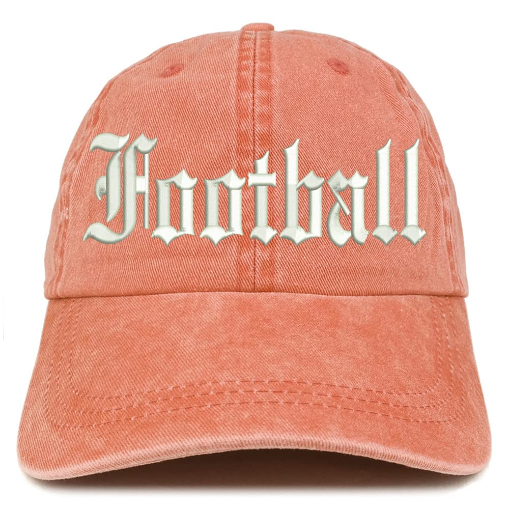 Trendy Apparel Shop Old English Football Washed Pigment Dyed Baseball Cap