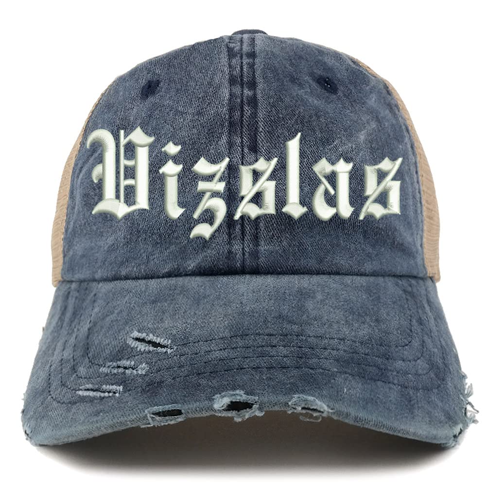 Trendy Apparel Shop Old English Vizslas Frayed Bill Trucker Mesh Back Cap
