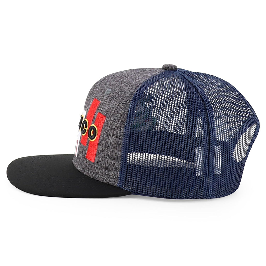 Trendy Apparel Shop 6 Panel Structured 3D Mexico Embroidered Flatbill Snapback Turcker Cap