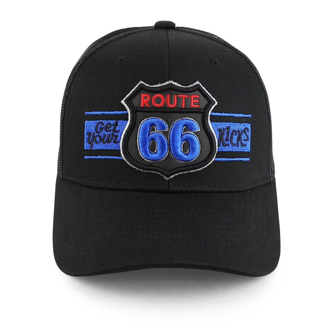Trendy Apparel Shop Route 66 3D Embroidered Structured Mesh Back Baseball Cap