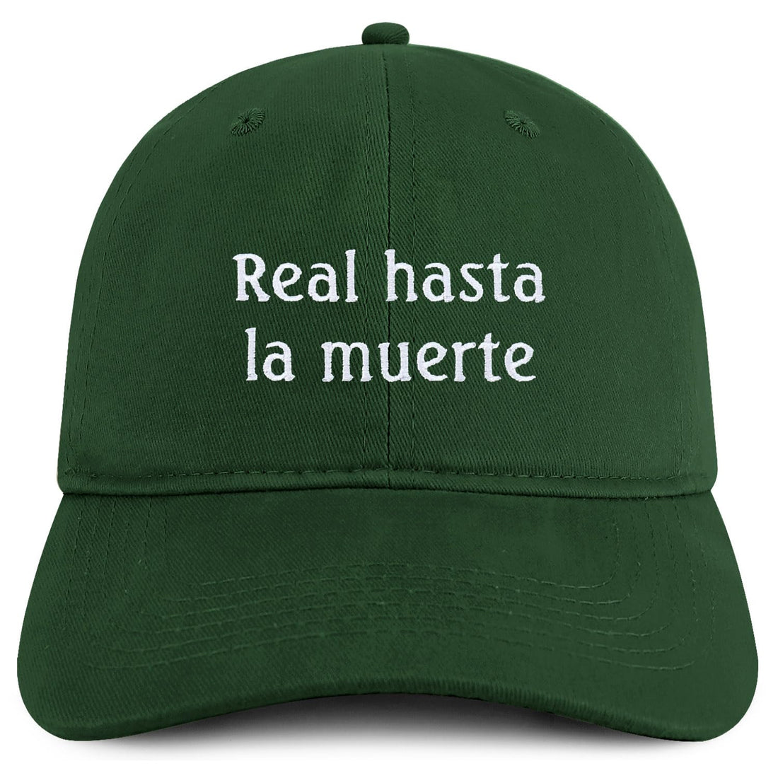 Trendy Apparel Shop Real Hasta la Muerte Embroidered Cotton Low Profile Dad Hat
