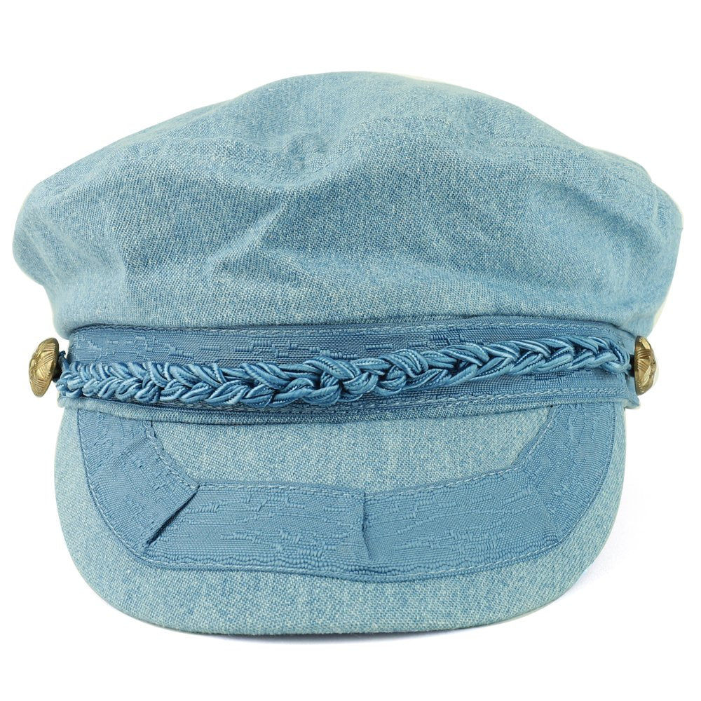 Trendy Apparel Shop 100% Cotton Baker Boy Cap with Rope Band