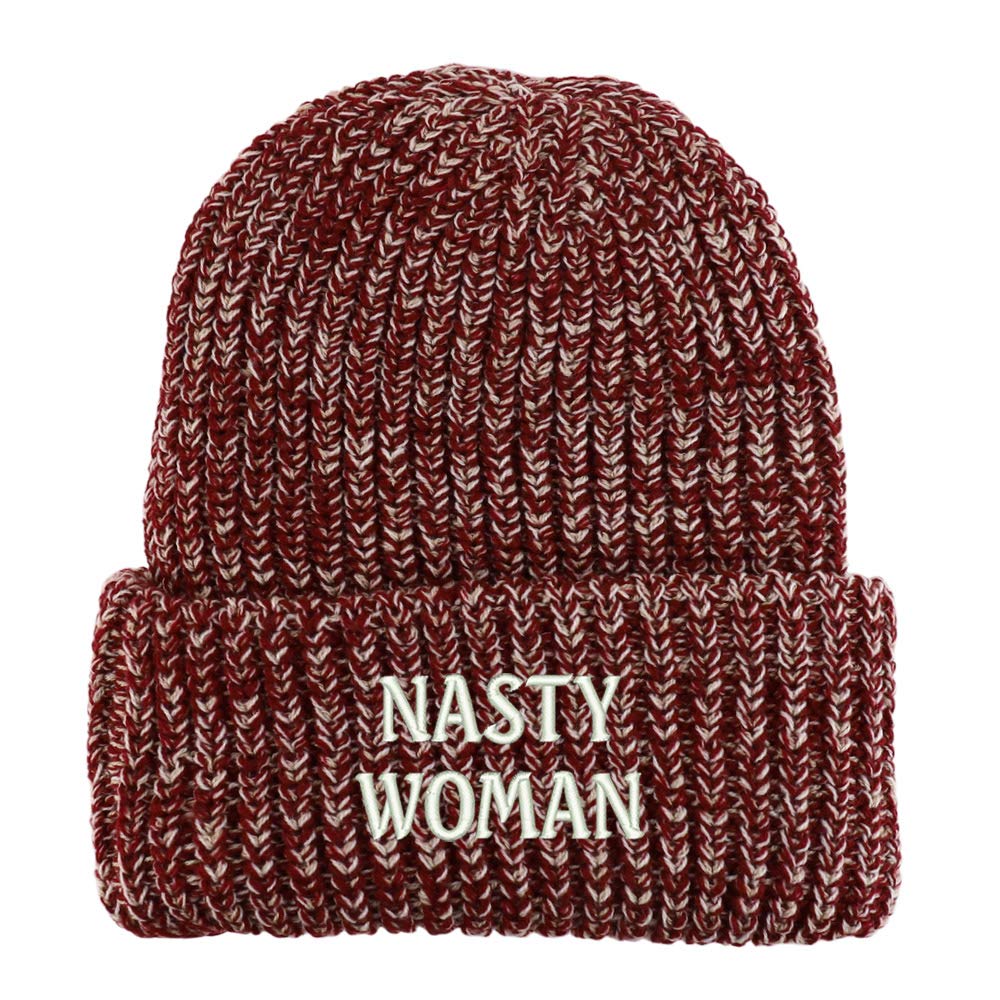 Trendy Apparel Shop Nasty Woman Long Cuffed Thick Ribbed Knit Beanie
