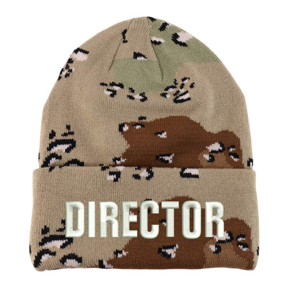 Trendy Apparel Shop Director Embroidered Made in USA Camo Beanie