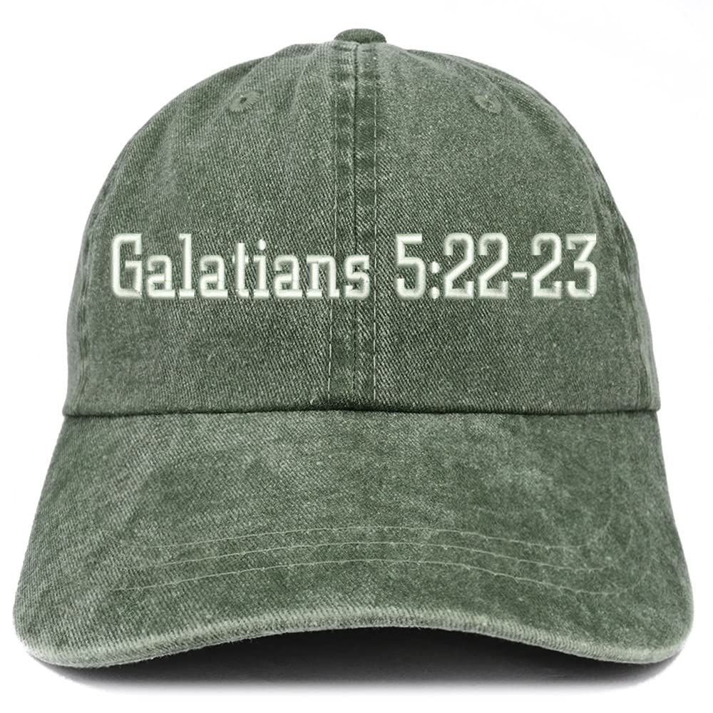 Trendy Apparel Shop Galatians 5:22-23 Washed Pigment Dyed Baseball Cap