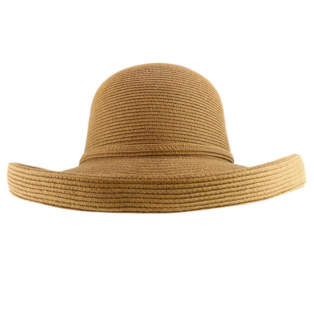 Trendy Apparel Shop Women's UPF 50+ Soft Paper Braid Large Kettle Brim Sun Hat