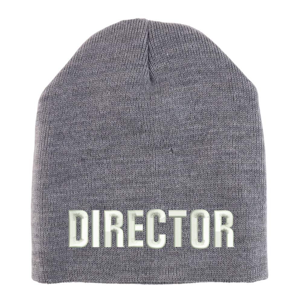 Trendy Apparel Shop Director Embroidered Made in USA Short Acrylic Knit Winter Beanie Hat