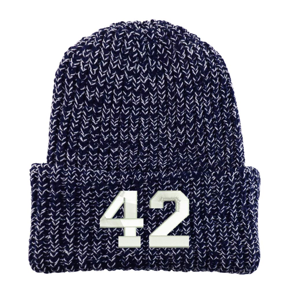 Trendy Apparel Shop Number 42 Collegiate Varsity Long Cuffed Ribbed Beanie