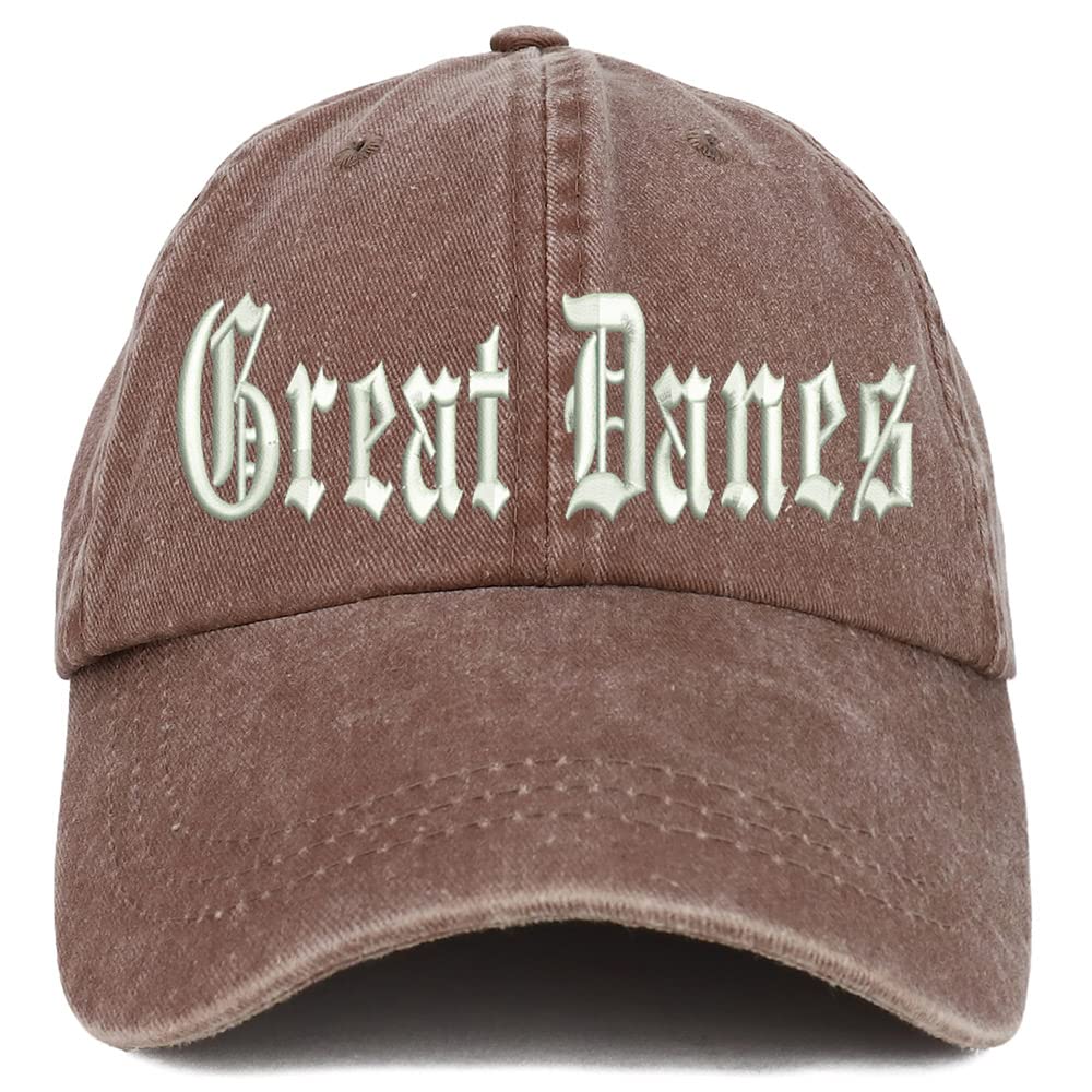 Trendy Apparel Shop Old English Great Danes Washed Pigment Dyed Baseball Cap