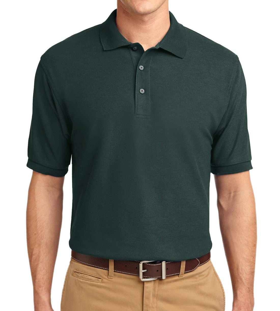 Trendy Apparel Shop Silky Classic Comfortable Fit Wrinkle Resistant Polyester Blend Men's Polo Big and Tall Shirt