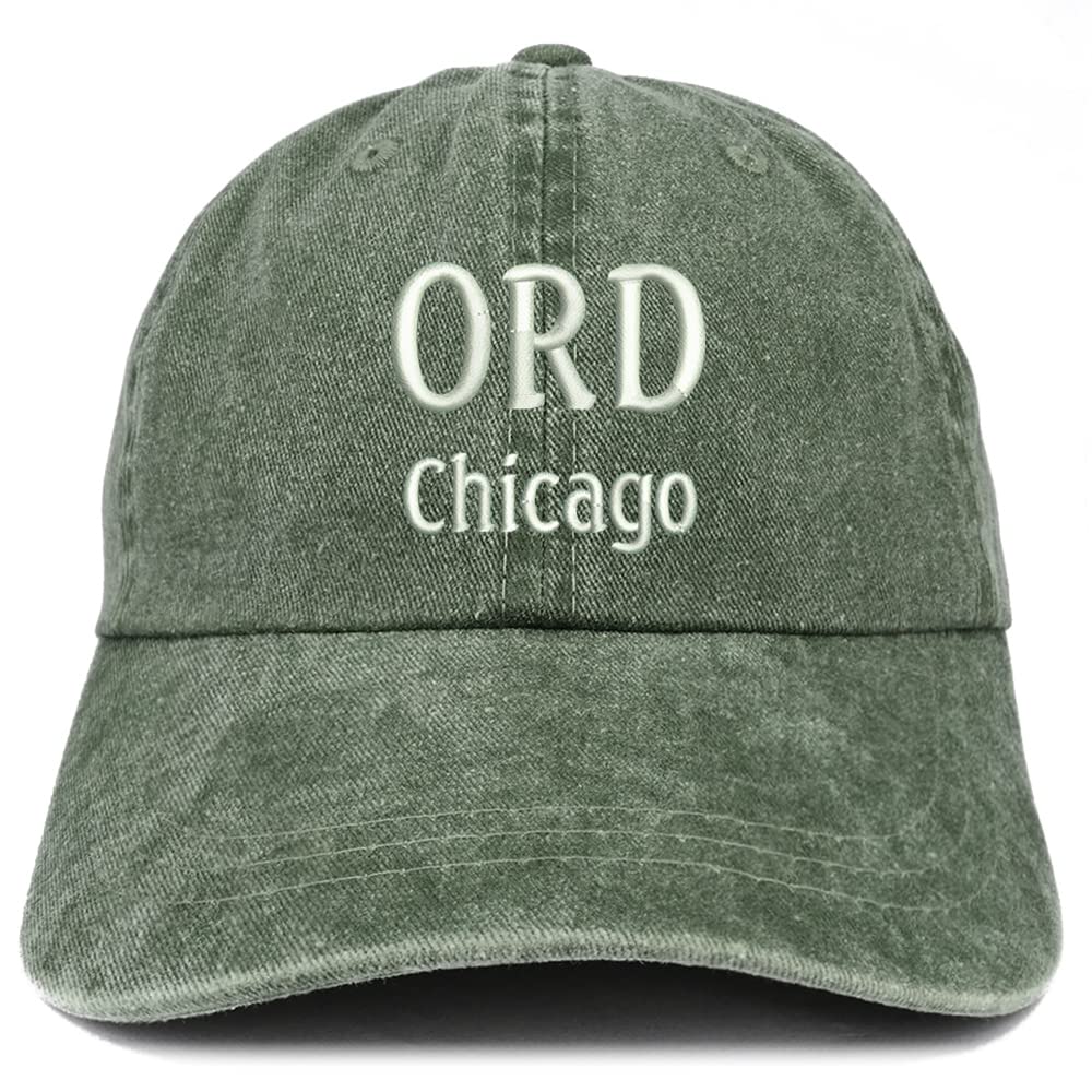 Trendy Apparel Shop ORD Chicago Embroidered Pigment Dyed Washed Baseball Cap
