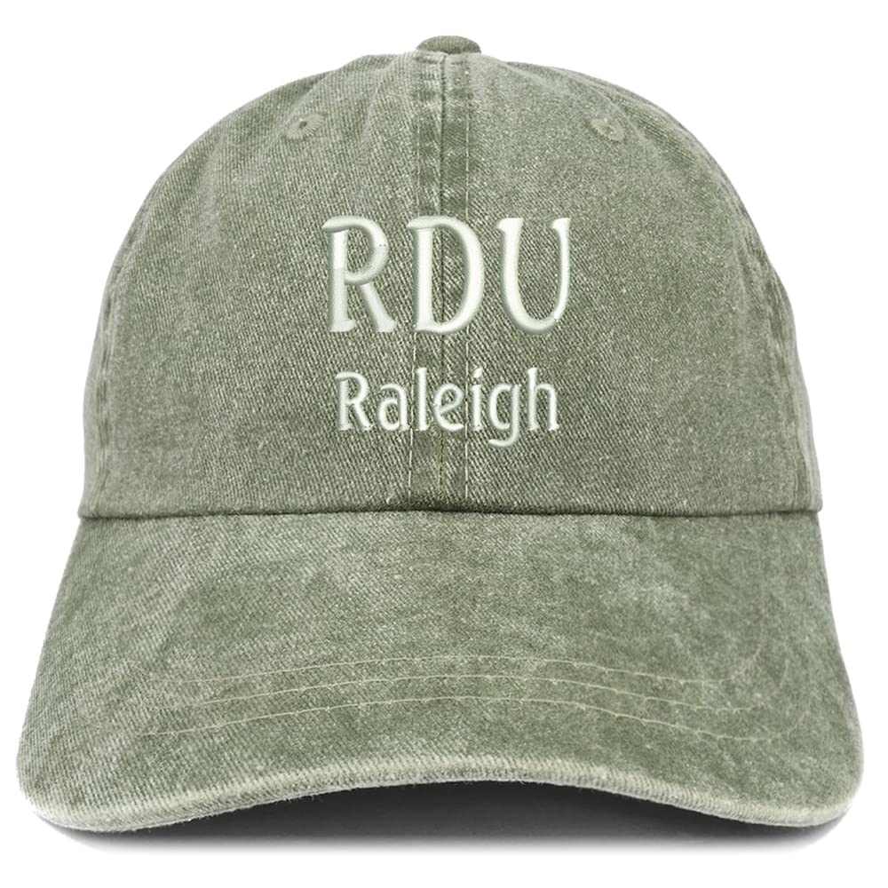 Trendy Apparel Shop RDU Raleigh Embroidered Pigment Dyed Washed Baseball Cap