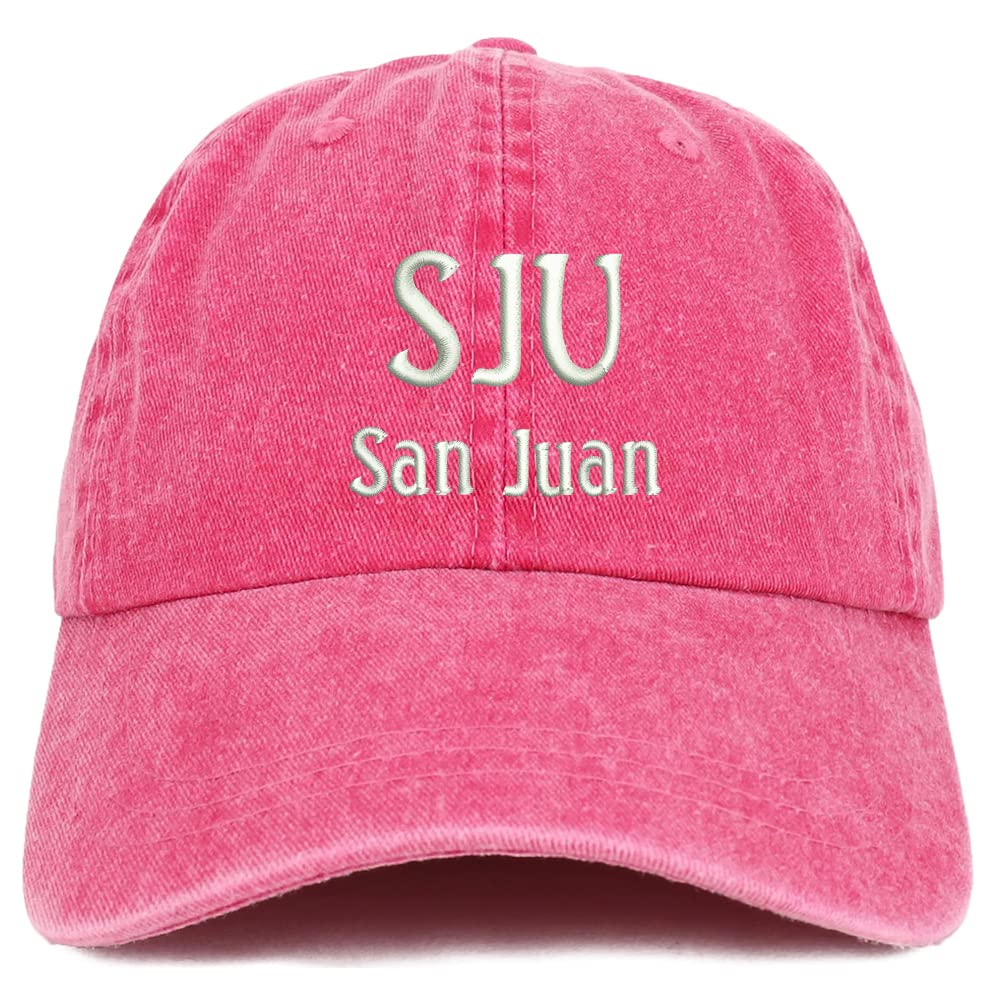 Trendy Apparel Shop SJU San Juan Embroidered Pigment Dyed Washed Baseball Cap