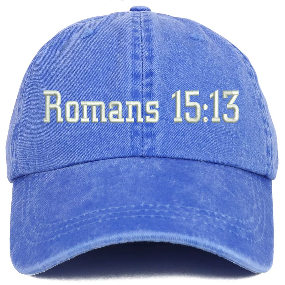 Trendy Apparel Shop Romans 15:13 Washed Pigment Dyed Baseball Cap