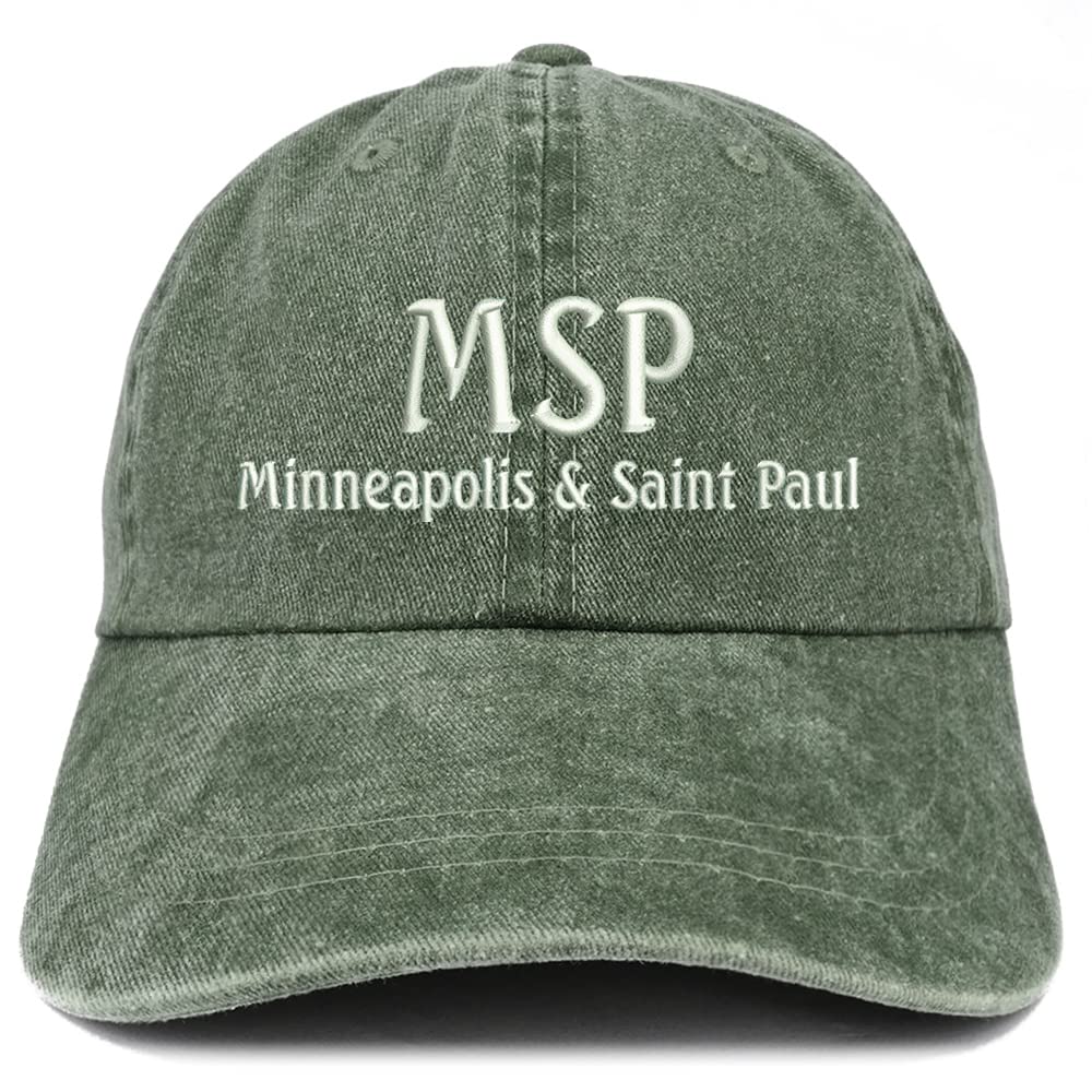 Trendy Apparel Shop MSP Minneapolis and Saint Paul Embroidered Pigment Dyed Washed Baseball Cap