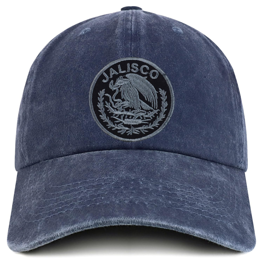 Trendy Apparel Shop Jalisco Mexico Charcoal Embroidered Patch Pigment Dyed Washed Baseball Cap