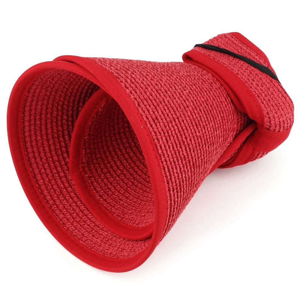 Trendy Apparel Shop Womens UPF 50+ Paper Braid Rolled UV Protection Visor Hat with Bow