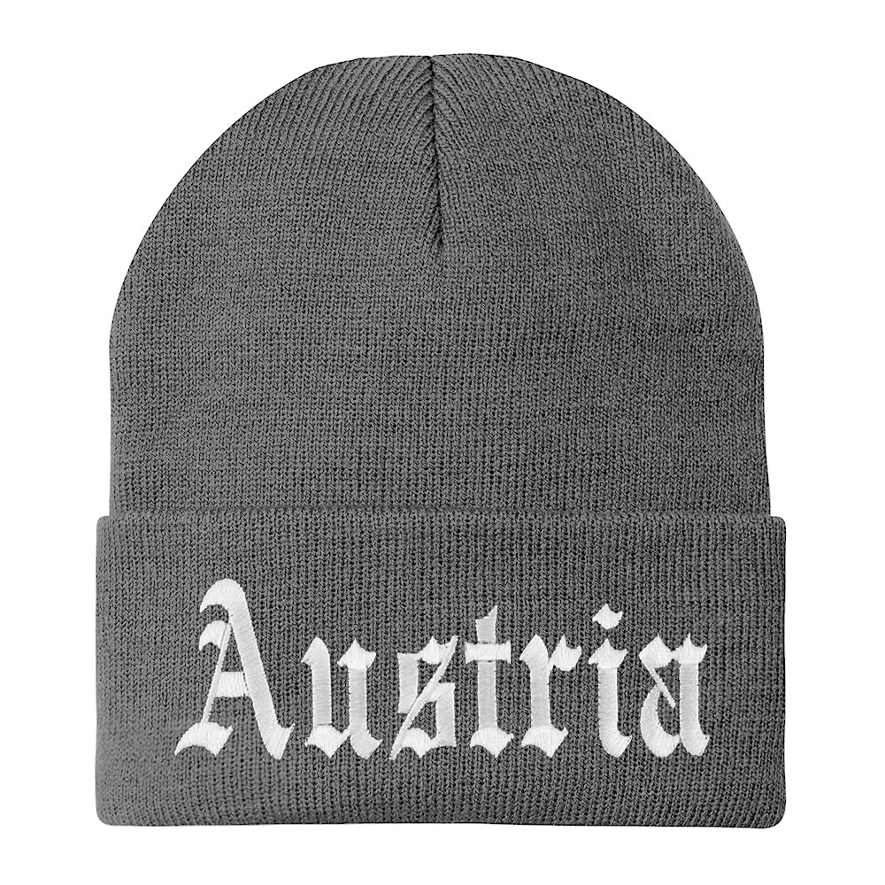 Trendy Apparel Shop Austria Old English Embroidered Long Cuff Beanie