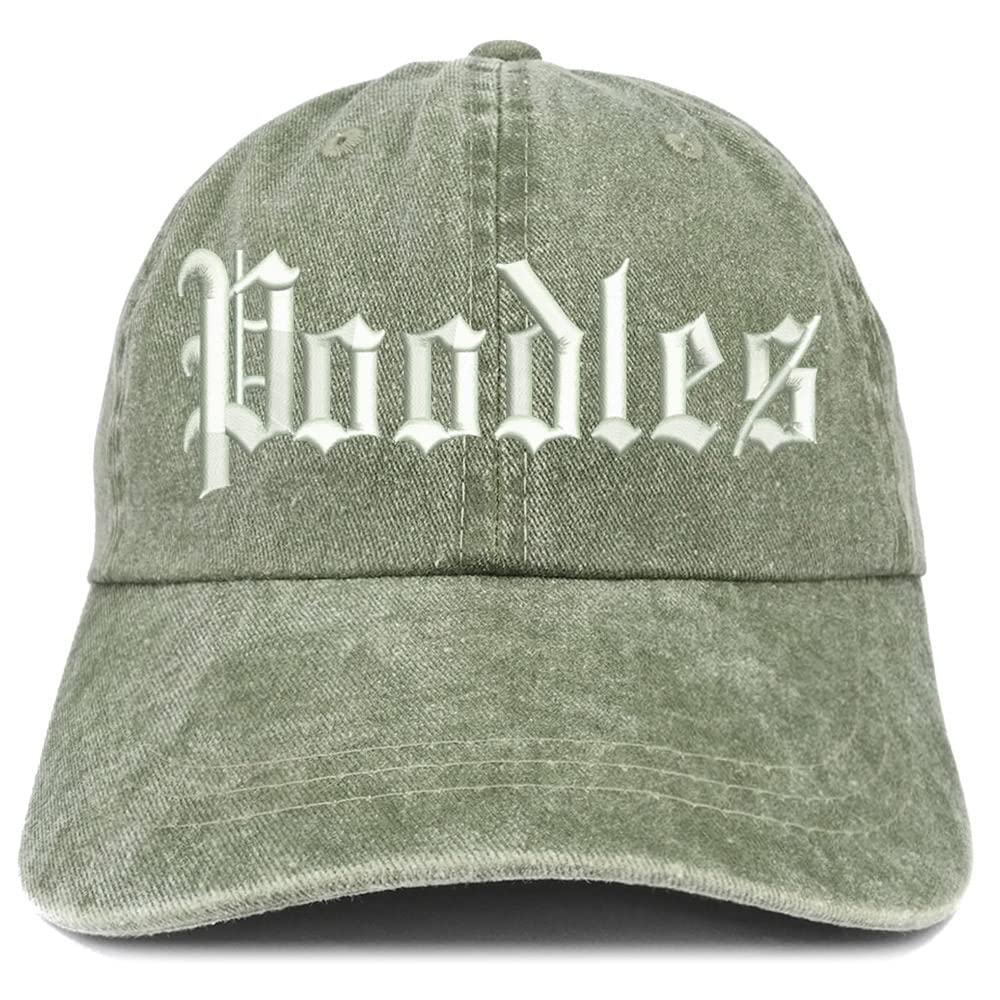 Trendy Apparel Shop Old English Poodles Washed Pigment Dyed Baseball Cap