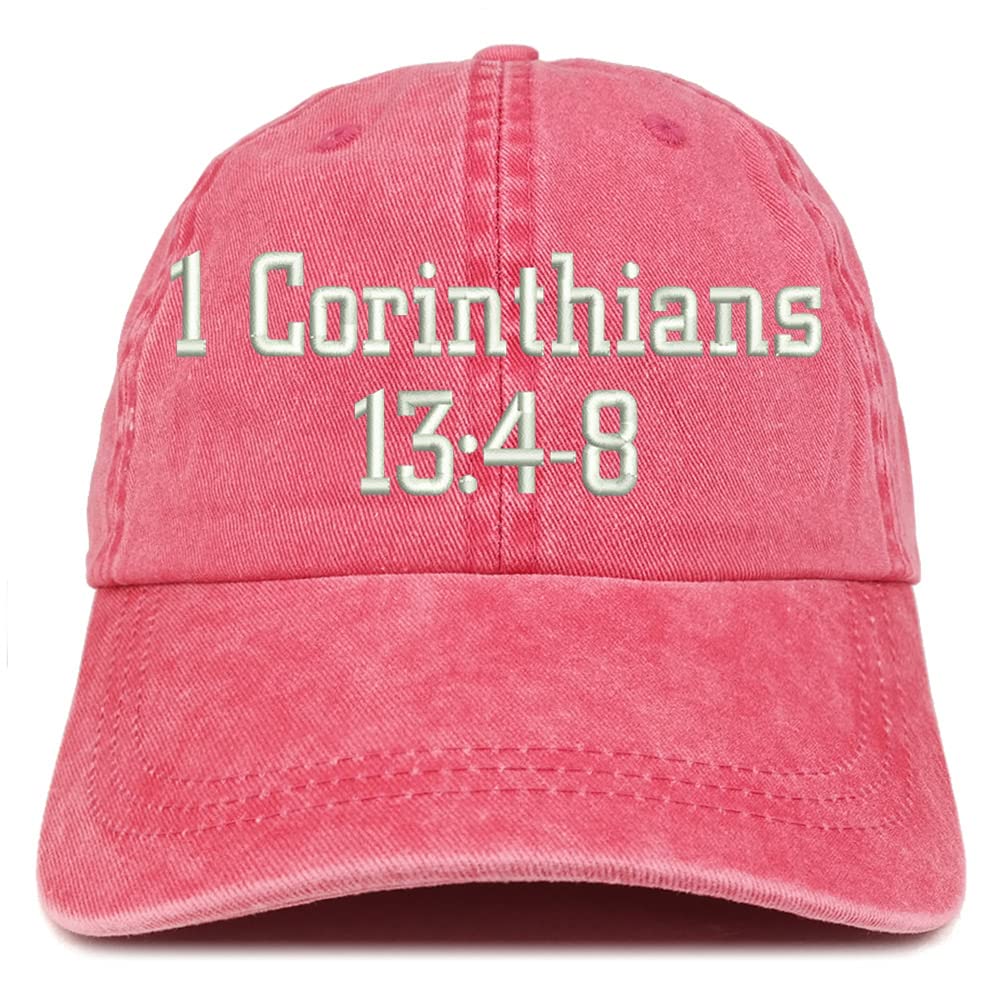 Trendy Apparel Shop 1 Corinthians 13:4-8 Washed Pigment Dyed Baseball Cap