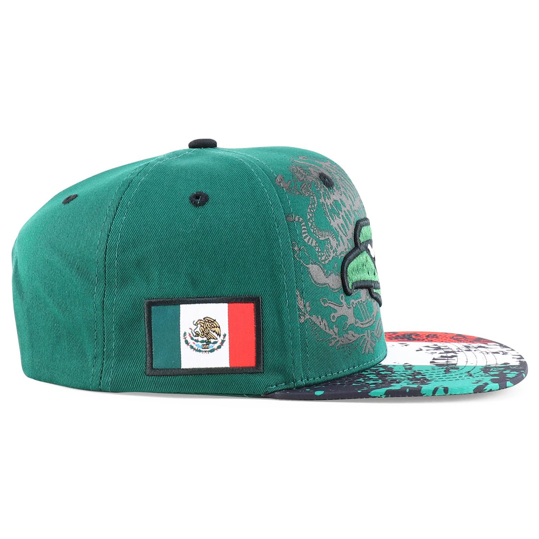 Hecho En Mexico Eagle 3D Embroidered Flat Bill Snapback Cap