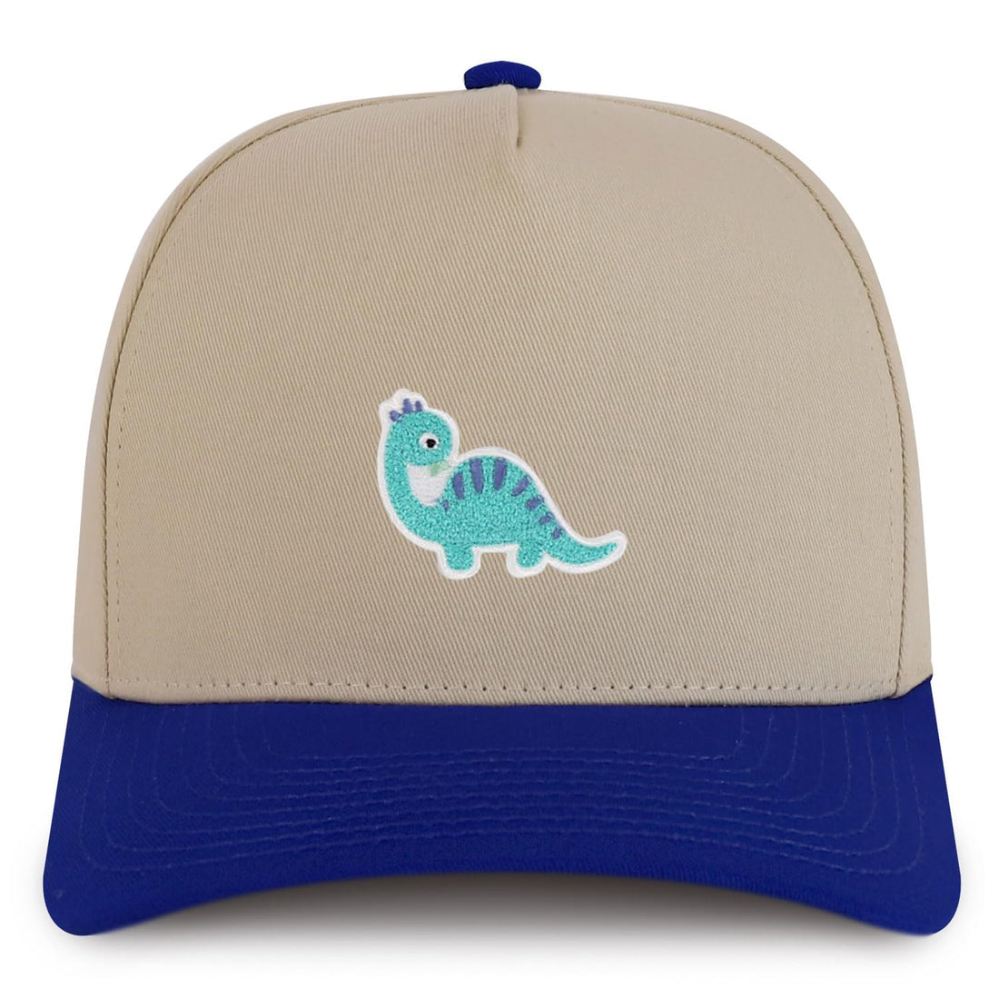Trendy Apparel Shop Brontosaurus Dinosaurus Patch Cotton 5 Panel Structured Snapback Cap