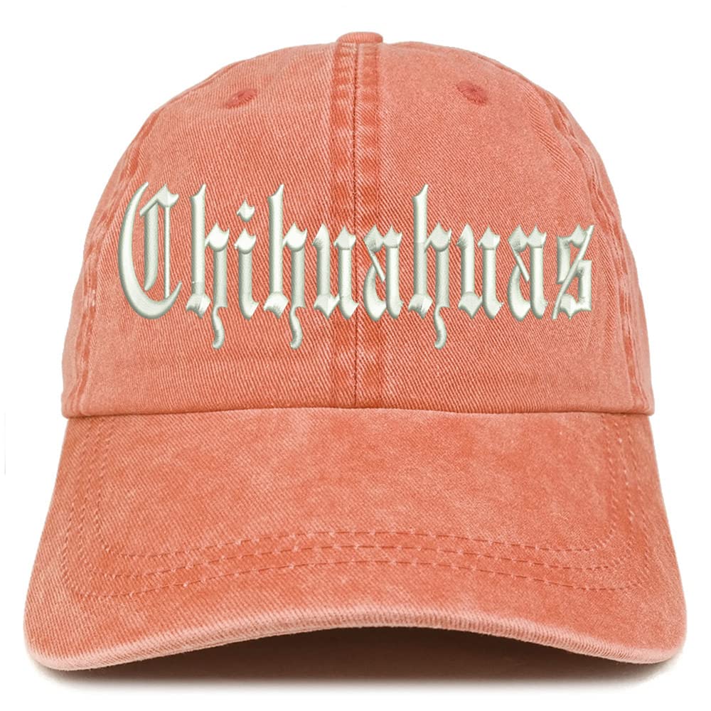 Trendy Apparel Shop Old English Chihuahuas Washed Pigment Dyed Baseball Cap