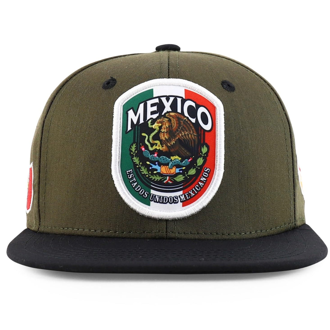 Trendy Apparel Shop 6 Panel Structured Mexico Eagle Flat Bill Snapback Baseball Cap