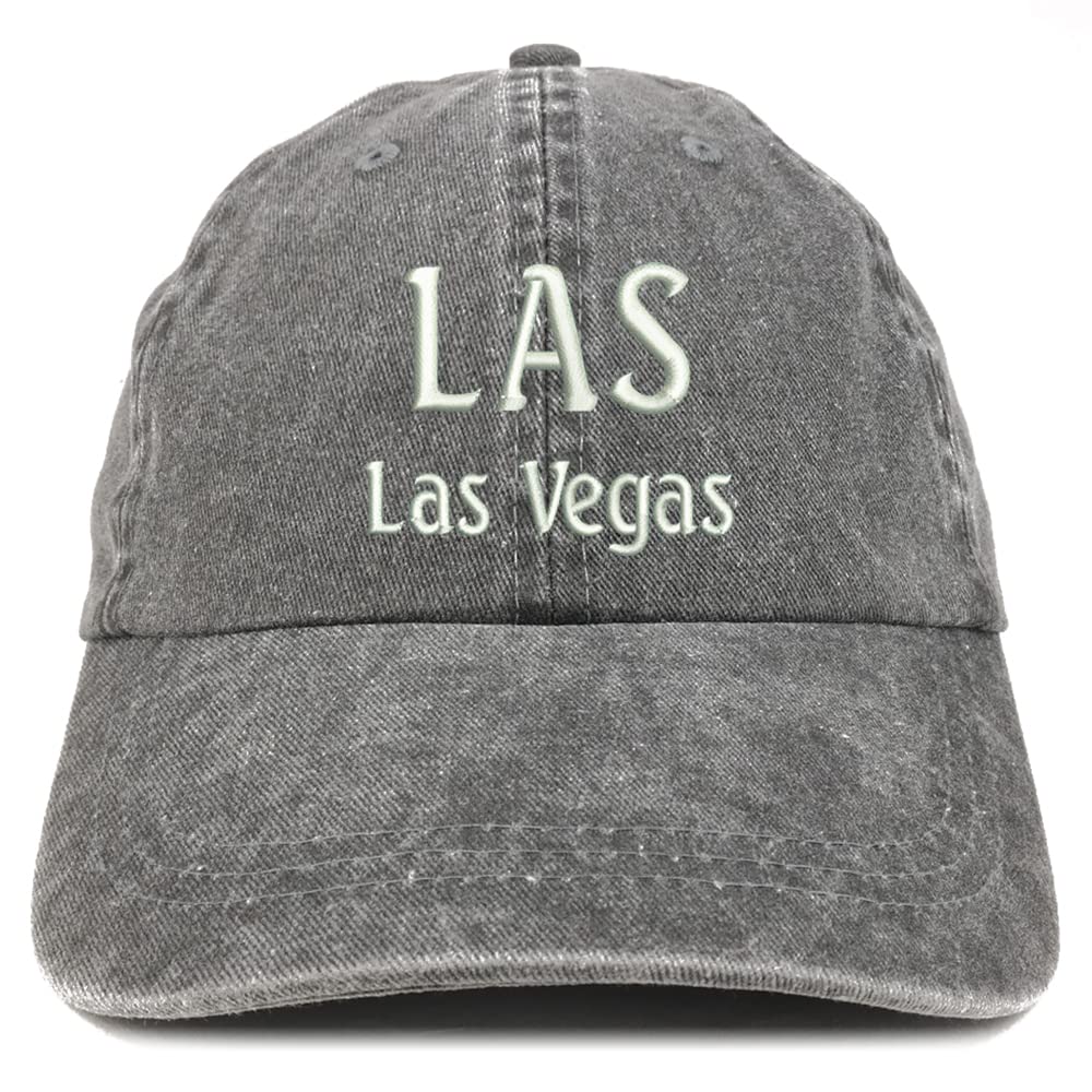 Trendy Apparel Shop LAS Las Vegas Embroidered Pigment Dyed Washed Baseball Cap