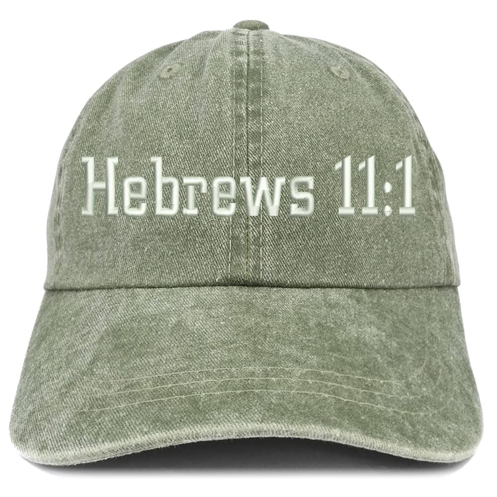 Trendy Apparel Shop Hebrews 11:1 Washed Pigment Dyed Baseball Cap