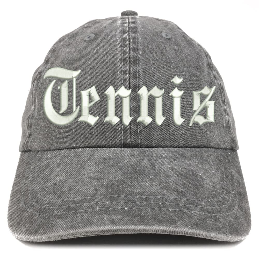 Trendy Apparel Shop Old English Tennis Washed Pigment Dyed Baseball Cap