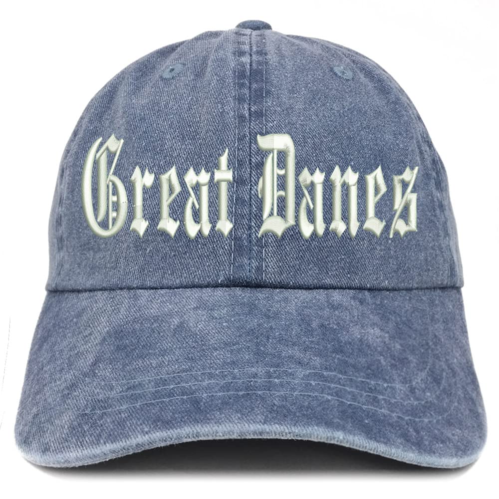 Trendy Apparel Shop Old English Great Danes Washed Pigment Dyed Baseball Cap