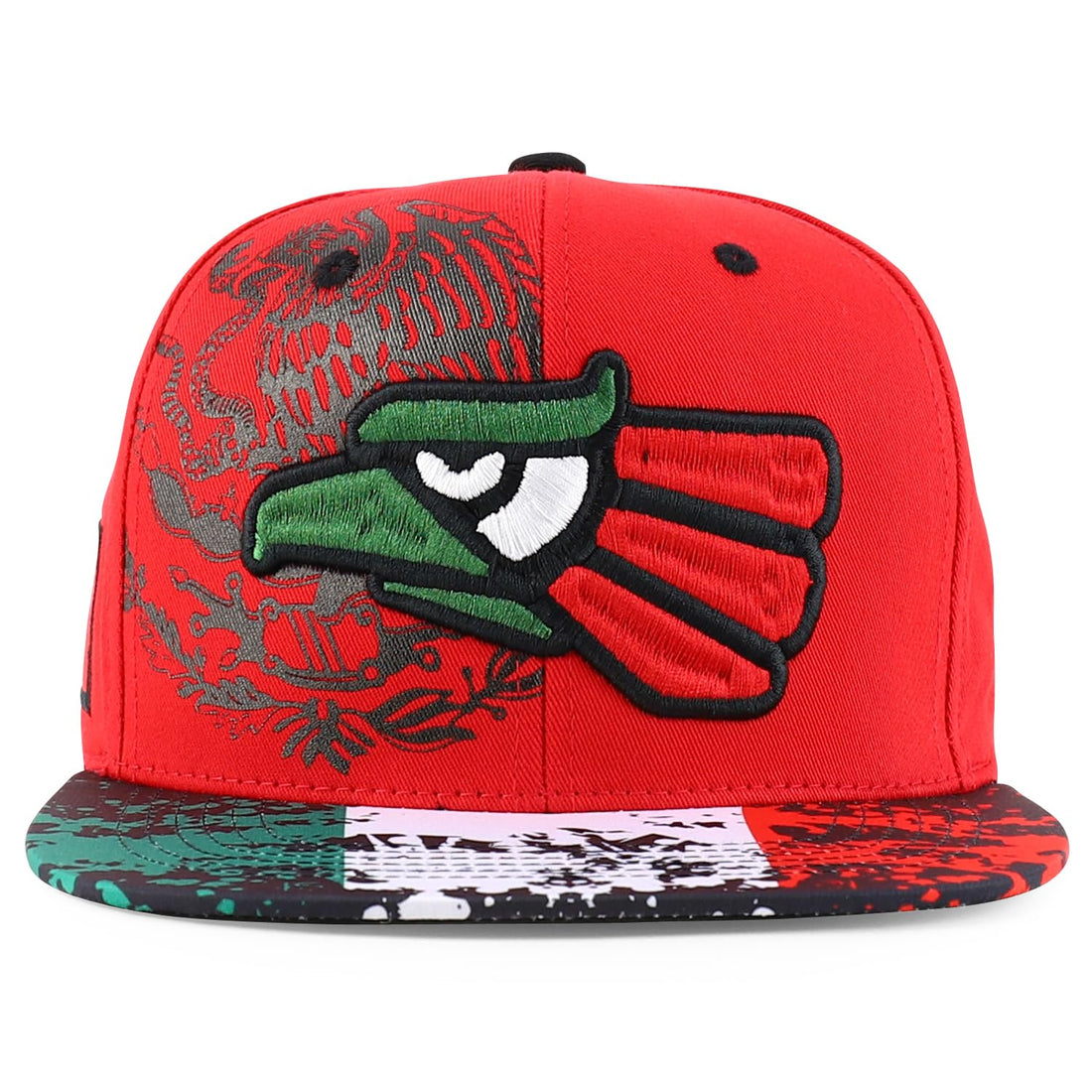 Hecho En Mexico Eagle 3D Embroidered Flat Bill Snapback Cap