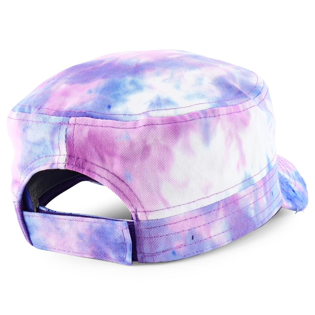 Trendy Apparel Shop Plain 100% Cotton Tie Dyed Patterned Flat Top Army Baseball Cap