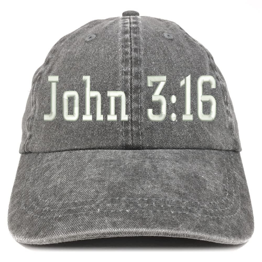 Trendy Apparel Shop John 3:16 Washed Pigment Dyed Baseball Cap