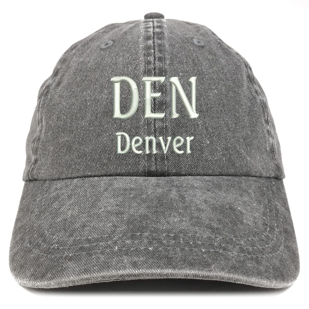 Trendy Apparel Shop DEN Denver Embroidered Pigment Dyed Washed Baseball Cap