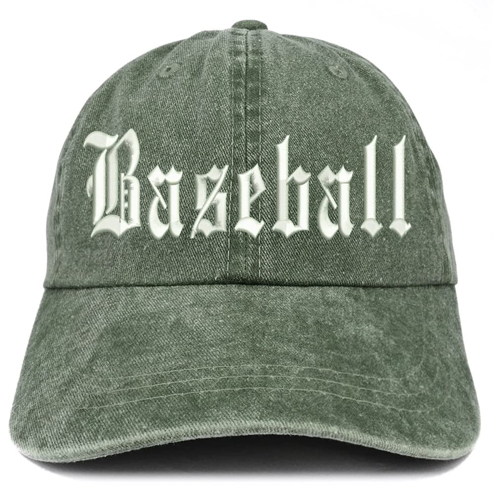 Trendy Apparel Shop Old English Baseball Washed Pigment Dyed Baseball Cap