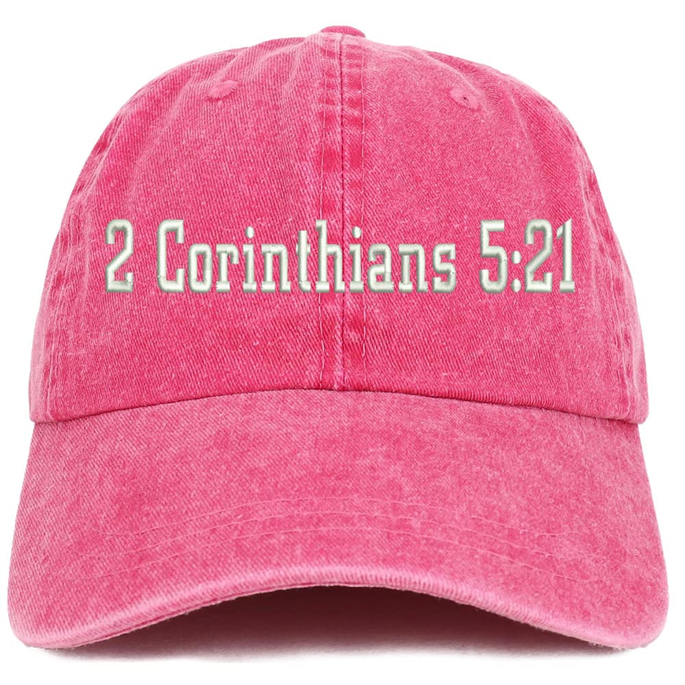 Trendy Apparel Shop 2 Corinthians 5:21 Washed Pigment Dyed Baseball Cap