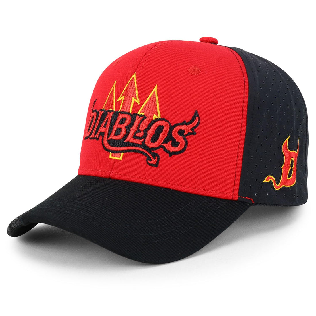 Trendy Apparel Shop Diablos 3D Embroidered Laser Punching Mesh Back Baseball Cap