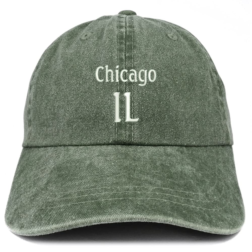 Trendy Apparel Shop Chicago IL Embroidered Pigment Dyed Washed Baseball Cap