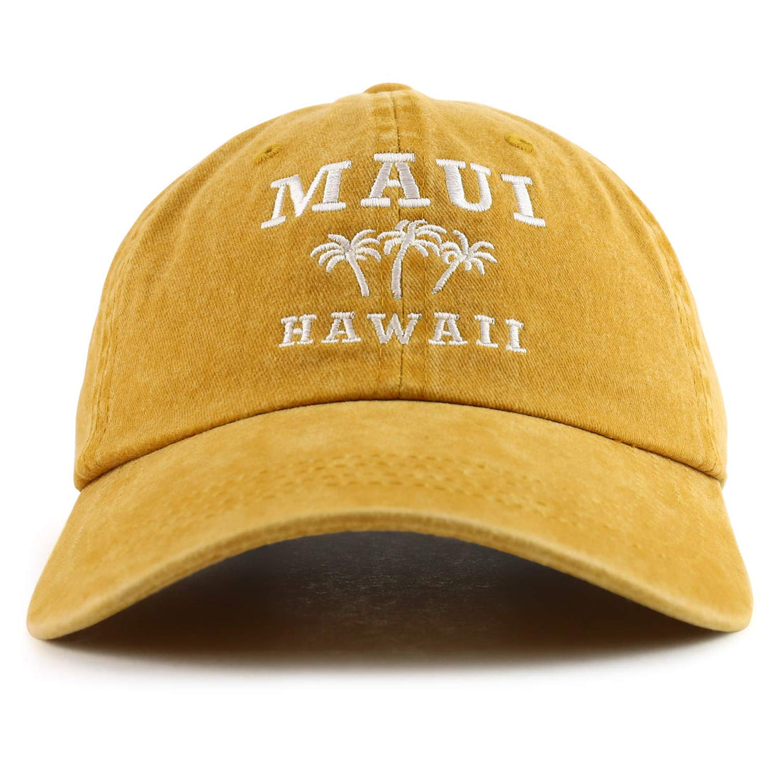 Trendy Apparel Shop Maui Hawaii with Palm Tree Embroidered Unstructured Baseball Cap