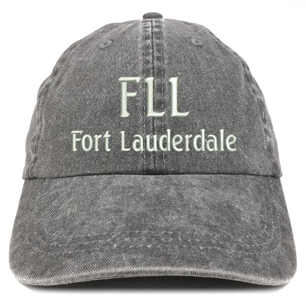 Trendy Apparel Shop FLL Fort Lauderdale Embroidered Pigment Dyed Washed Baseball Cap