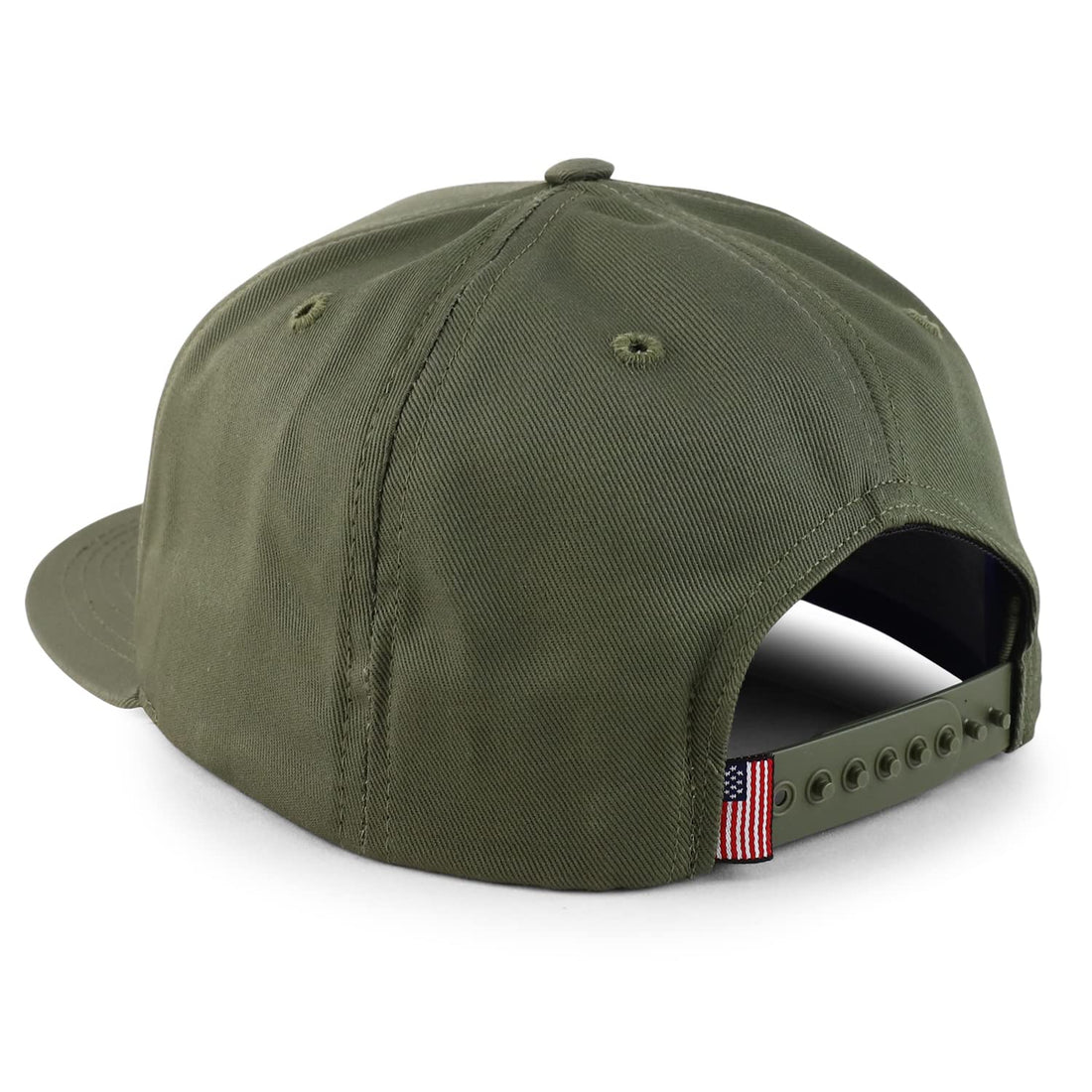 Trendy Apparel Shop Made in USA Structured 6 Panel Flatbill Snapback Cap