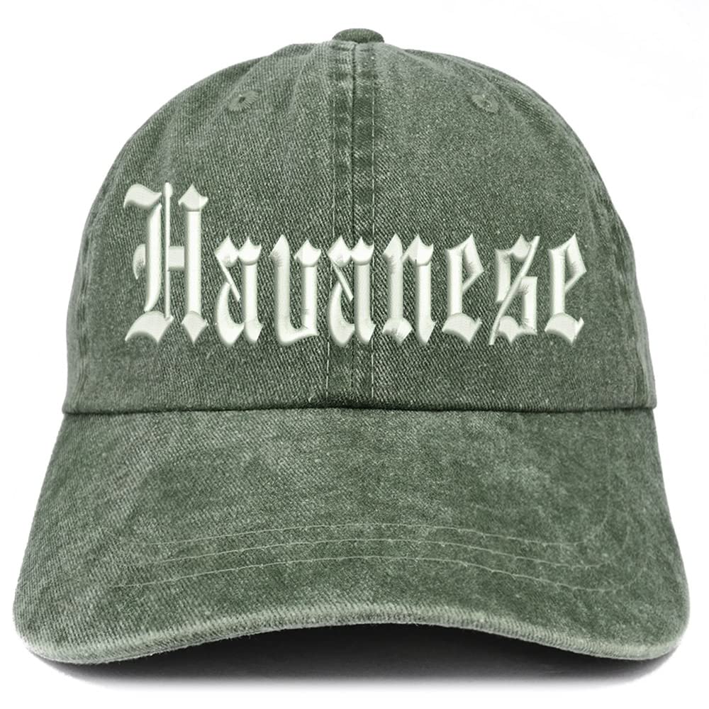 Trendy Apparel Shop Old English Havanese Washed Pigment Dyed Baseball Cap