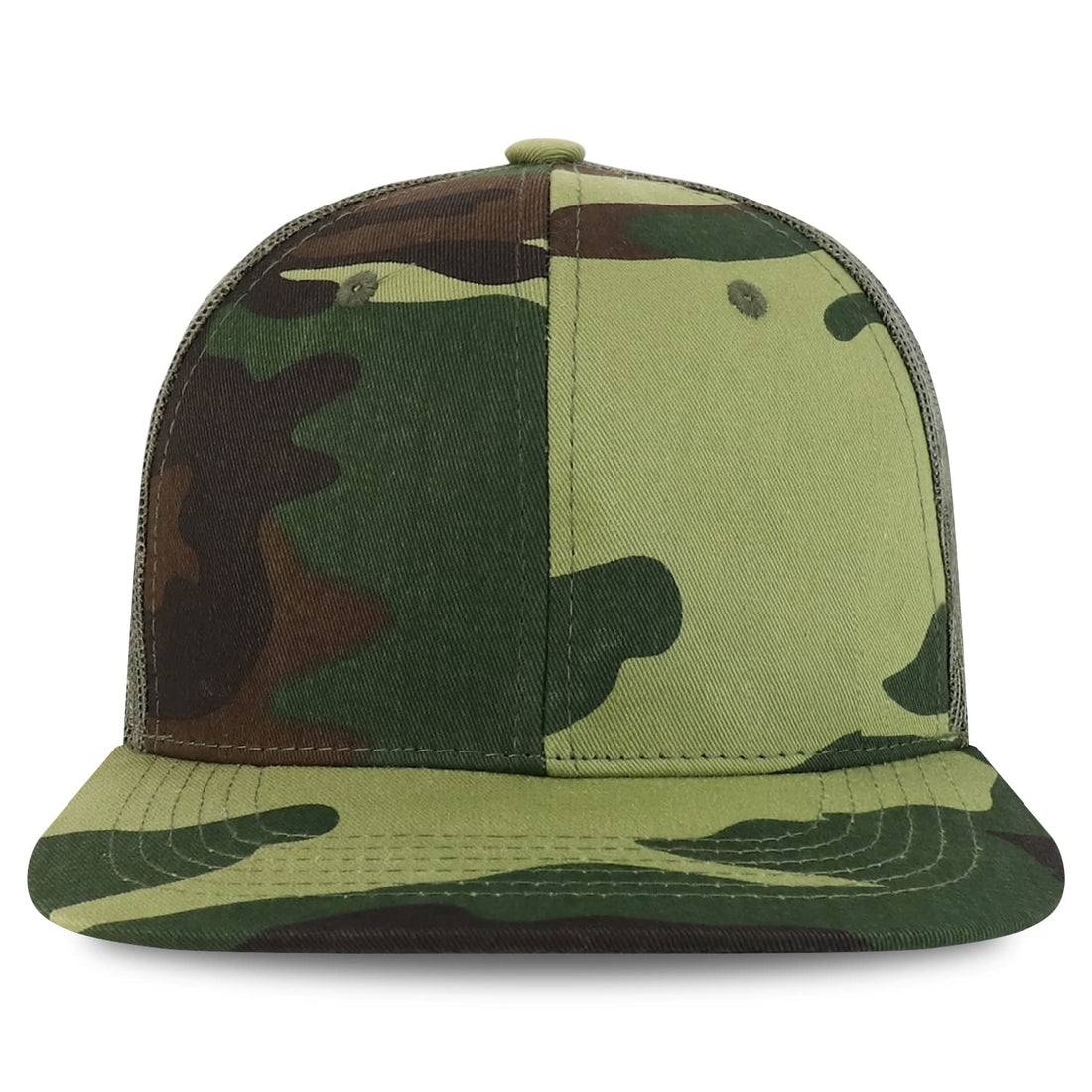 Trendy Apparel Shop Plain Solid Cotton Mesh Flatbill Snapback Cap