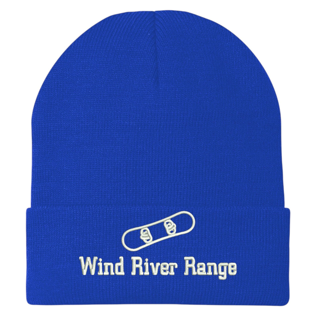 Trendy Apparel Shop Wind River Range Snowboard Logo Embroidered Long Cuff Beanie