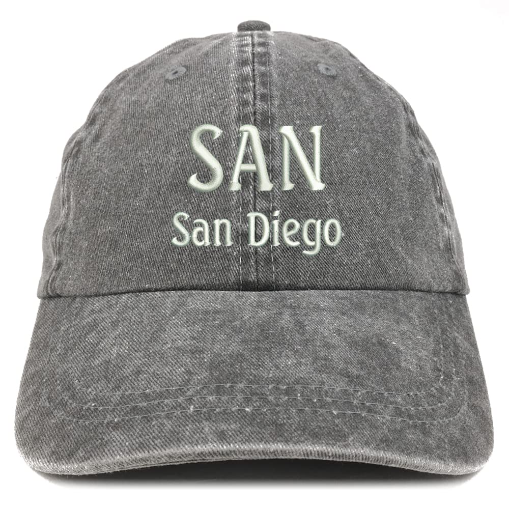 Trendy Apparel Shop SAN San Diego Embroidered Pigment Dyed Washed Baseball Cap